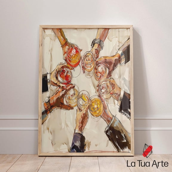 Cheers Wall Art Print, Unframed Paper Poster 24x36in