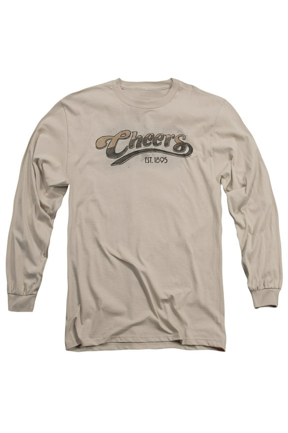 Cheers Watercolor Logo Long Sleeve Adult 18/1 T-Shirt Sand
