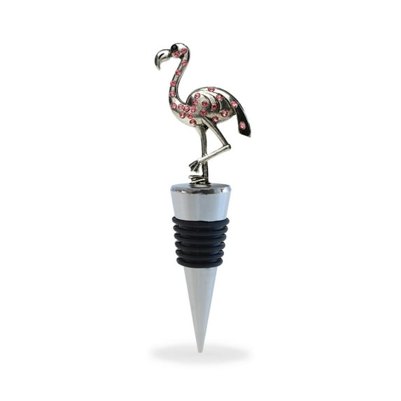 Cheers Flamingo Metal Wine Bottle Stopper - Elegant Vacuum Seal Reusable Flamingo Bird Wine Stopper with Airtight Leak Proof Bottle Topper, Unique Home Decor or Bar Tool Accessory Gift