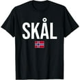 thumbnail image 1 of Cheers in Norwegian Norway T-ShirtMen and women, Black T-shirt, size: Extra large S-4XL, 1 of 4