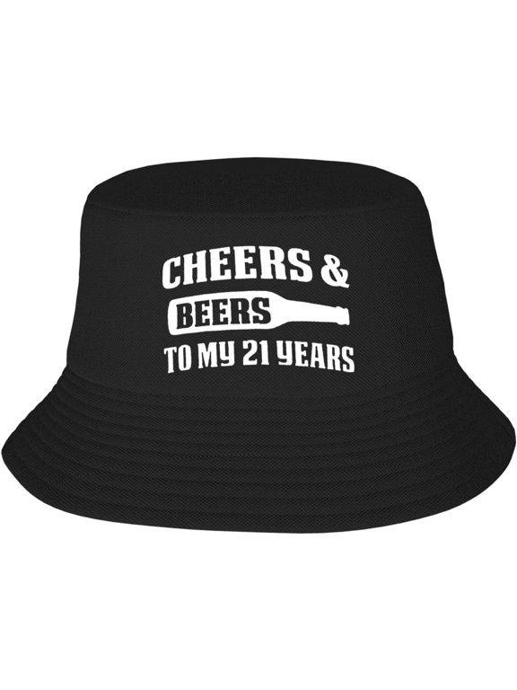 Cheers to 21 Years Birthday 21st Bucket Hat Outdoor Camping Sun Hat