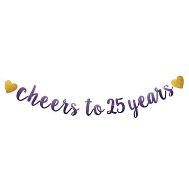 N//A Happy 50th Birthday Banner, Pre-Strung, Purple Glitter Paper Garlands Banner For Party Decorations Supplies, Letters Purple, Betteryanzi