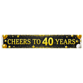 thumbnail image 1 of Cheers to 40 Years Gold Celebration Backdrop Stars Balloon Banner Party Background Decorations Milestone Anniversary Event Supplies, 1 of 8