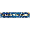 thumbnail image 1 of Cheers to 50 Years Celebration Banner Blue Anniversary Background Backdrop Milestone Party Supplies Event Decor Photography Props Decorations, 1 of 8