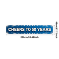 thumbnail image 1 of Cheers to 50 Years Celebration Banner Blue Anniversary Background Backdrop Milestone Party Supplies Event Decor Photography Props Decorations, 1 of 8