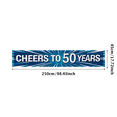 thumbnail image 1 of Cheers to 50 Years Celebration Banner Blue Anniversary Background Backdrop Milestone Party Supplies Event Decor Photography Props Decorations, 1 of 7