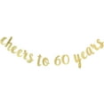 thumbnail image 1 of Cheers to 60 Years Banner - Happy 60th Birthday Party Decorations - 60th Wedding Anniversary Decorations-Gold, 1 of 5