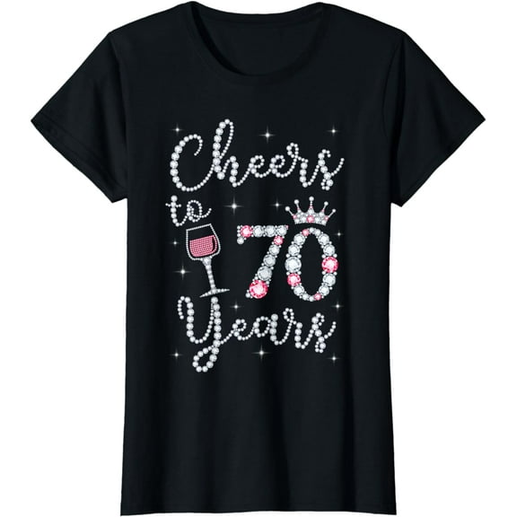 Cheers to 70 Years 1949 70Th Birthday Gift Tee For Womens T-Shirt