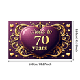 thumbnail image 1 of Cheers to 70 Years Golden Heart Celebration Backdrop Banner Party Decorations Anniversary Photography Props Background Decors Anniversary, 1 of 8