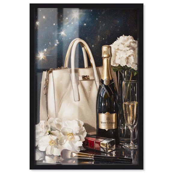 Cheers to Starry Glam Shadowbox Print Fashion Art Print by Art Remedy, Black Frame, 20 x 30