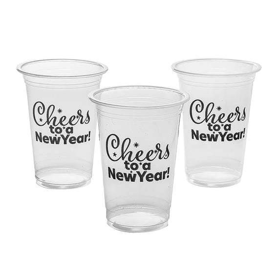 Cheers to a New Year Plastic Cups, Party Supplies, New Year's, 50 Pieces