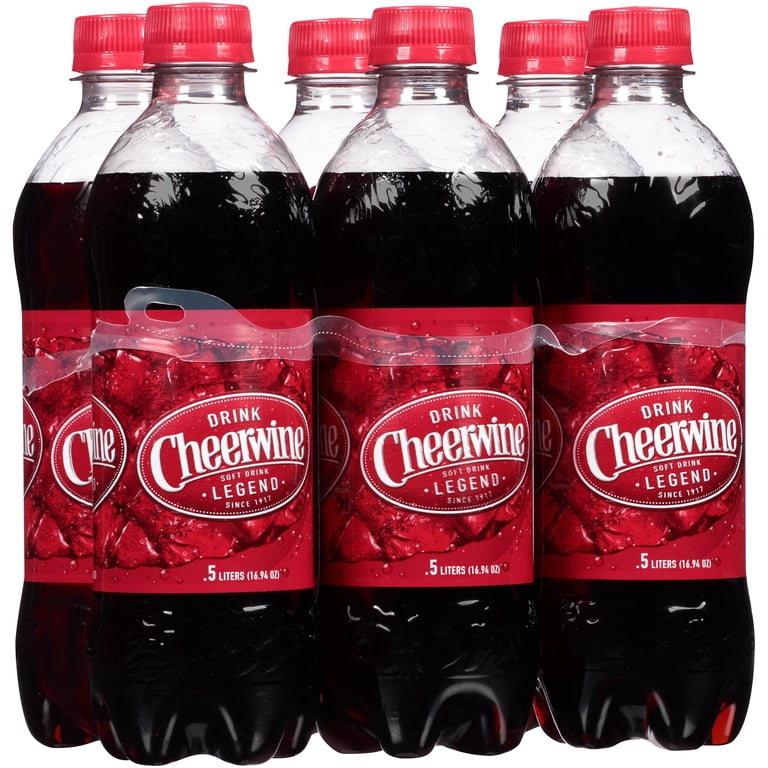 Cheerwine Soft Drink 16.9 Fl Oz Bottles Pack, Classic Flavor Since
