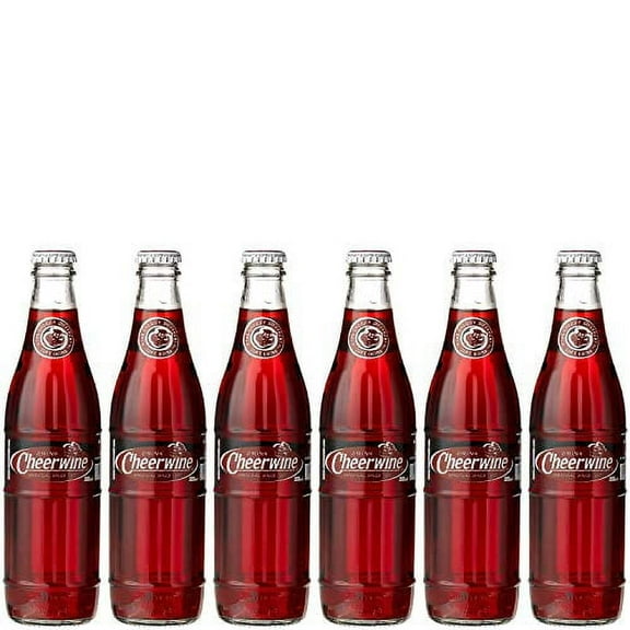 Cheerwine Cherry Soft Drink Soda, 12 Fl Oz Glass Bottle (Pack of 6, Total of 72 Fl Oz)