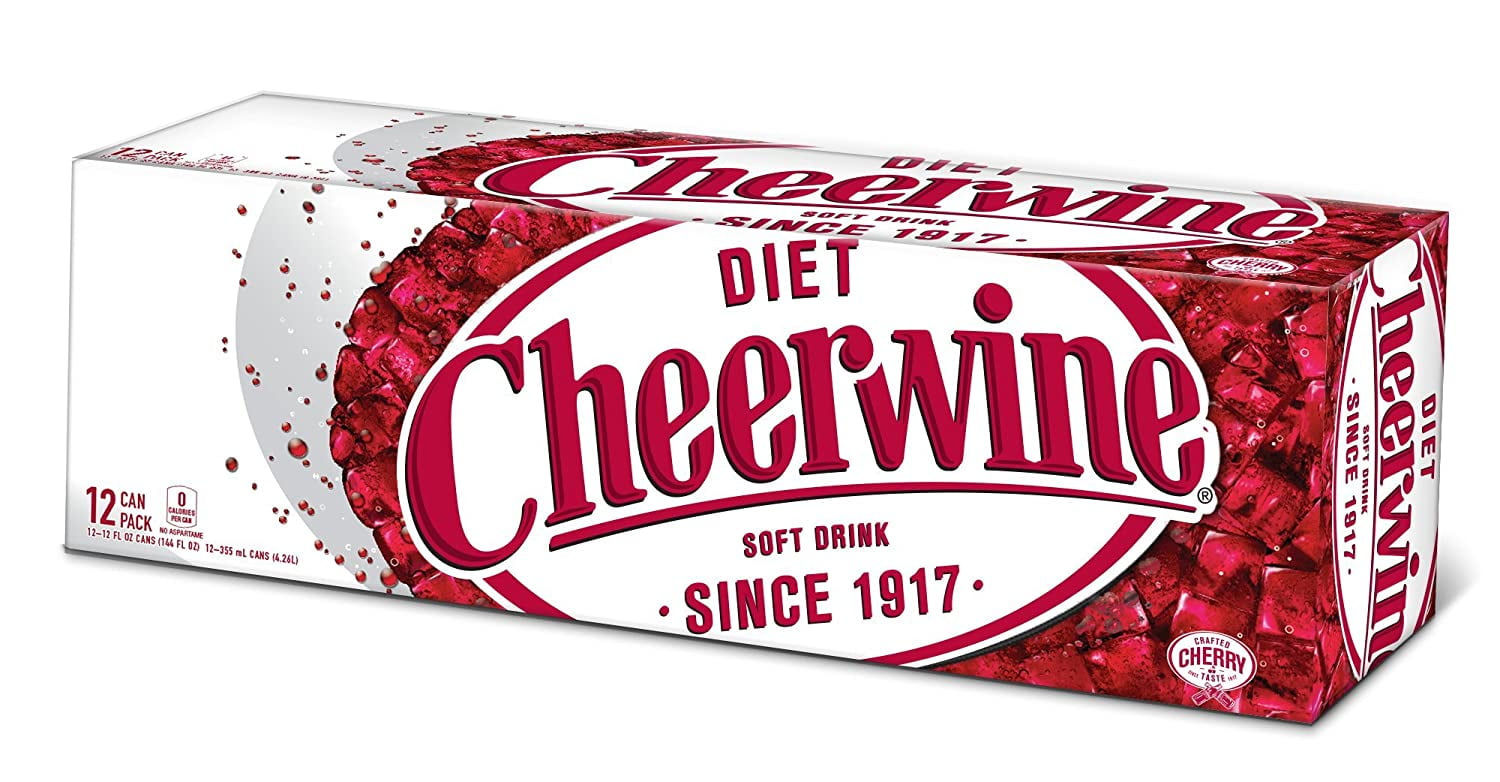 Cheerwine Diet Cherry Soda Soft Drink, 12 Oz (12 Pack)
