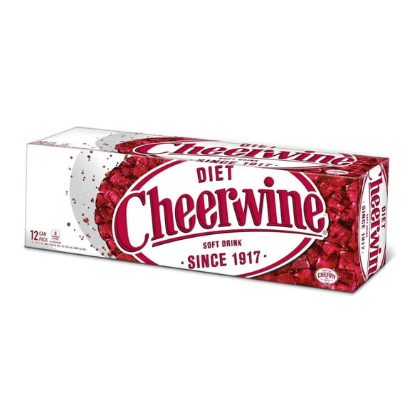 Cheerwine Diet Cherry Soda Soft Drink, 12 oz (12 Pack)