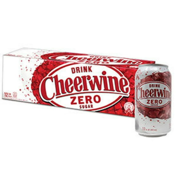 Cheerwine Zero, The South's Unique Cherry Soft Drink Since 1917, 12-Pack Case 12 fl. oz. Cans