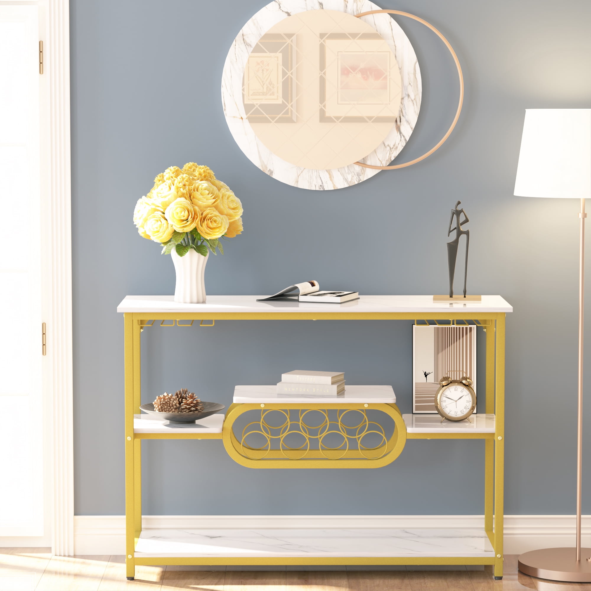 3 tier console on sale table white