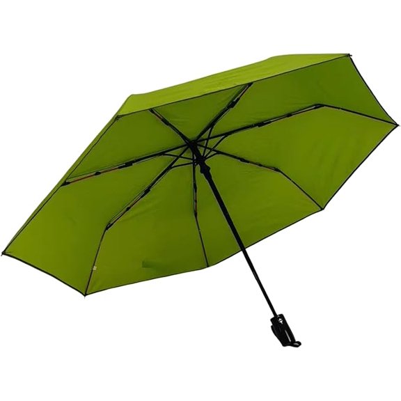 Cheery Compact Umbrella - Windproof & UV Protection Tri-Fold Umbrella for Rain, Sun & Travel - Portable Summer Accessories for Camping, Backpacking & Running Gear (Green)