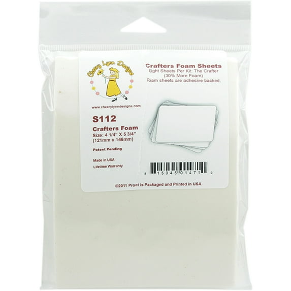 Cheery Lynn Designs Crafters Foam Sheets 8/Pkg-Adhesive Backed 4.25"X5.75"
