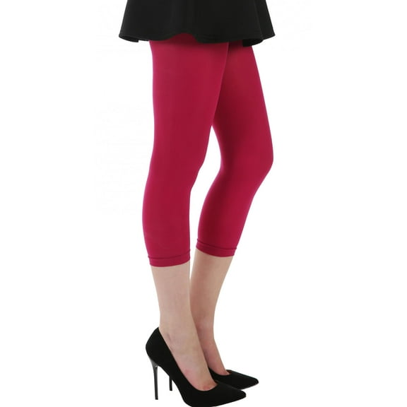 Cheery Pink Opaque Capri Footless Tights for Women