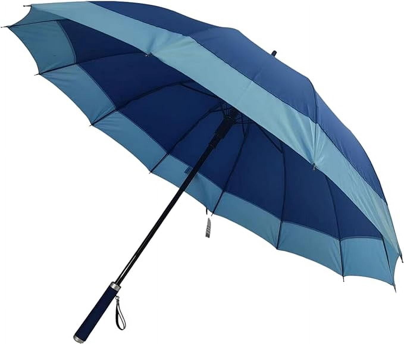 Cheery Stick Umbrella for Rain - Classic Cane Outdoor Umbrella - Automatic, Sun, and Windproof Camping Equipment - 14-Spine Heavy-Duty Walking, Hiking Gear (Blue)