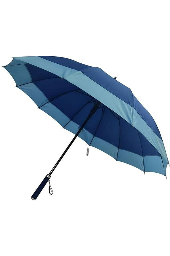 Stick Umbrella for Rain - Classic Cane Outdoor Umbrella - Automatic, Sun, and Windproof Camping Equipment - 14-Spine Heavy-Duty Walking, Hiking Gear (Blue)