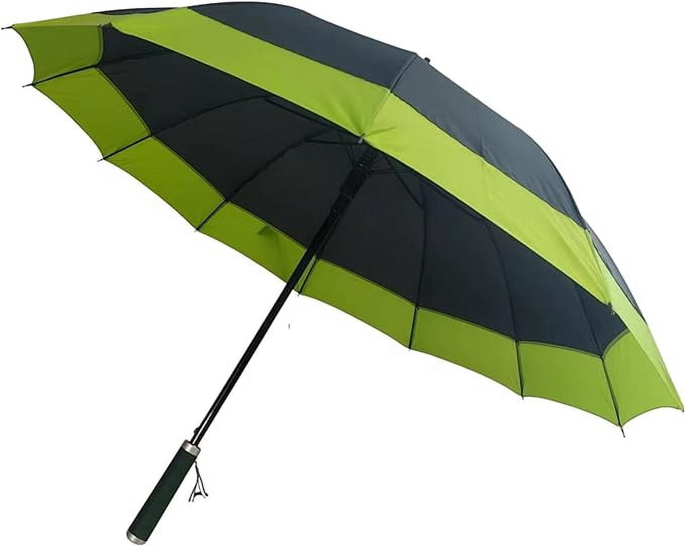 Cheery Stick Umbrella for Rain - Classic Cane Outdoor Umbrella - Automatic, Sun, and Windproof Camping Equipment - 14-Spine Heavy-Duty Walking, Hiking Gear (Grey)