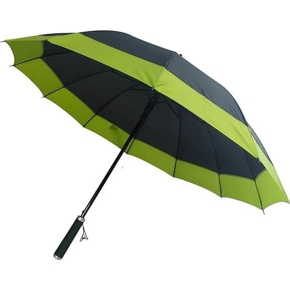 Cheery Stick Umbrella for Rain - Classic Cane Outdoor Umbrella - Automatic, Sun, and Windproof Camping Equipment - 14-Spine Heavy-Duty Walking, Hiking Gear (Grey)