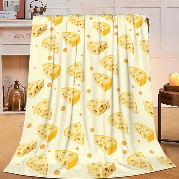 Cheese Blanket Cheese Throw Blanket Soft Cozy Warm Fuzzy Fleece Lightweight Plush Merch Decor Gifts Lover for Man Woman Boy Girl Couch Bedding Sofa 50"X40"