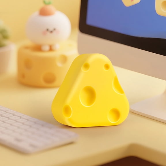 Cheese Bluetooth Speaker – Cute Wireless Mini Speaker with Stereo Sound, Bluetooth 5.2, USB-C Charging, Portable Desktop Decor for Home, Office, Outdoor, Gift for Music Lovers