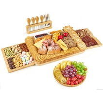 Cheese Board and Knife Set, Vtopmart Large Charcuterie Boards, Serving Platter Wedding Housewarming Gift