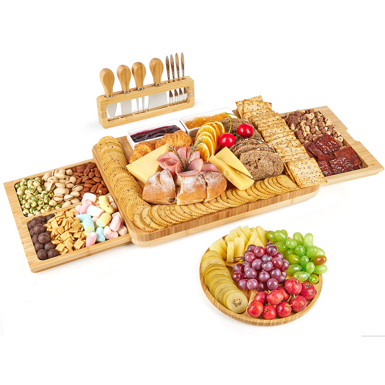 SMIRLY Charcuterie Boards: Large Charcuterie Board Set, Bamboo