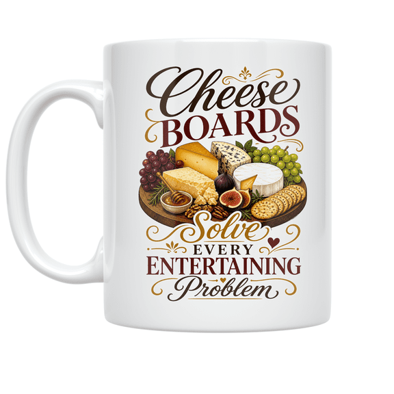 Cheese Boards Solve Every Entertaining Problem - Cheese Board Buff - 11 oz Ceramic Coffee Mug
