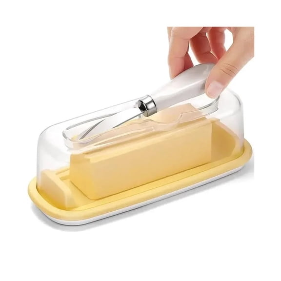 Cheese Box Butter Dish with Lid and Knife Kitchen Utensils Solid Cheese Storage