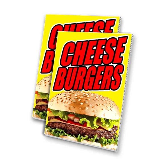 Cheese Burgers (24" X 36") 4mm Corrugated Plastic Panel, Graphics Applied To 1 Side (Pk of 2)