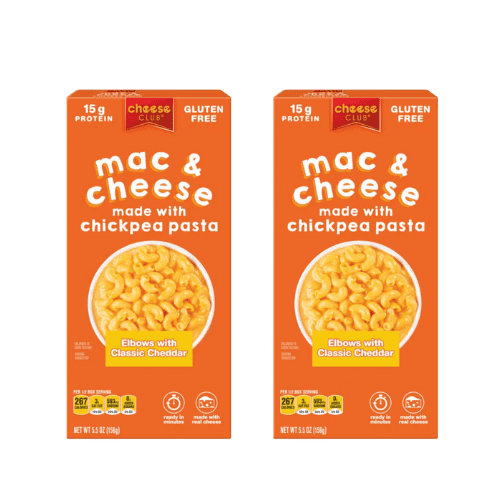 Cheese Club Chickpea Mac & Cheese Elbows with Classic Cheddar, 5.5 oz ,2 Pack