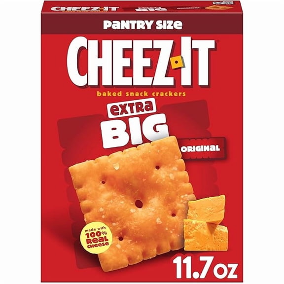 Cheese Crackers, Baked Snack Crackers, Lunch Snacks, Extra Big, 11.7oz Box (1 Box) Pack of 1