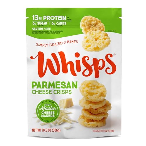 Cheese Crisps Parmesan Cheese | Protein Chips | Healthy Snacks | Protein Snacks, Gluten Free, High Protein, Low Carb Keto Food (10.8 Oz)