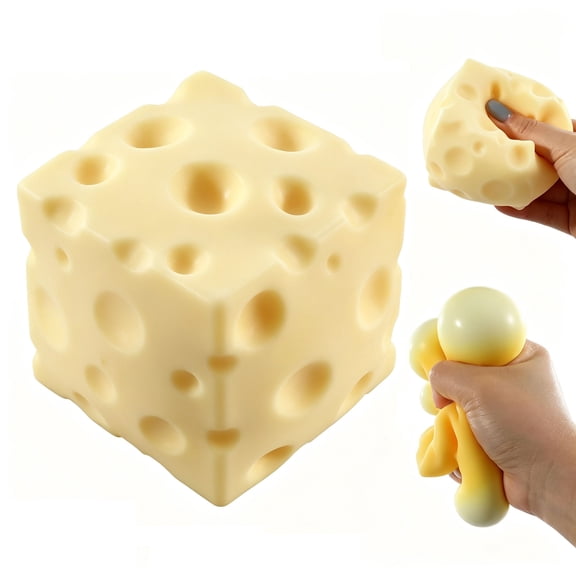 Cheese Cube Squishy Toy , Realistic Soft Cheese Block Squishy Fidget Toy ,  Slow Rebound Stress Relief Sensory Toy for Kids & Adults