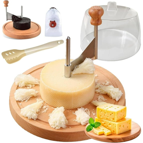 Cheese Curler Wheel, Cheese Curler Flower Maker Wheel Slicer with Dome Lid, Stainless Steel Cheeses Shaver with Sharp Blade for Girolle to Create Beautiful Rose-Shaped Cuts (Style B)