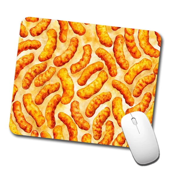 Cheese Curls Puffs Snacks Mouse Pad Low Profile Gaming Mat