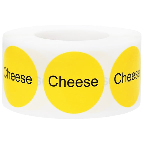 Cheese Deli Grocery Store Food Yellow Labels | 1" Round - 500 Pack