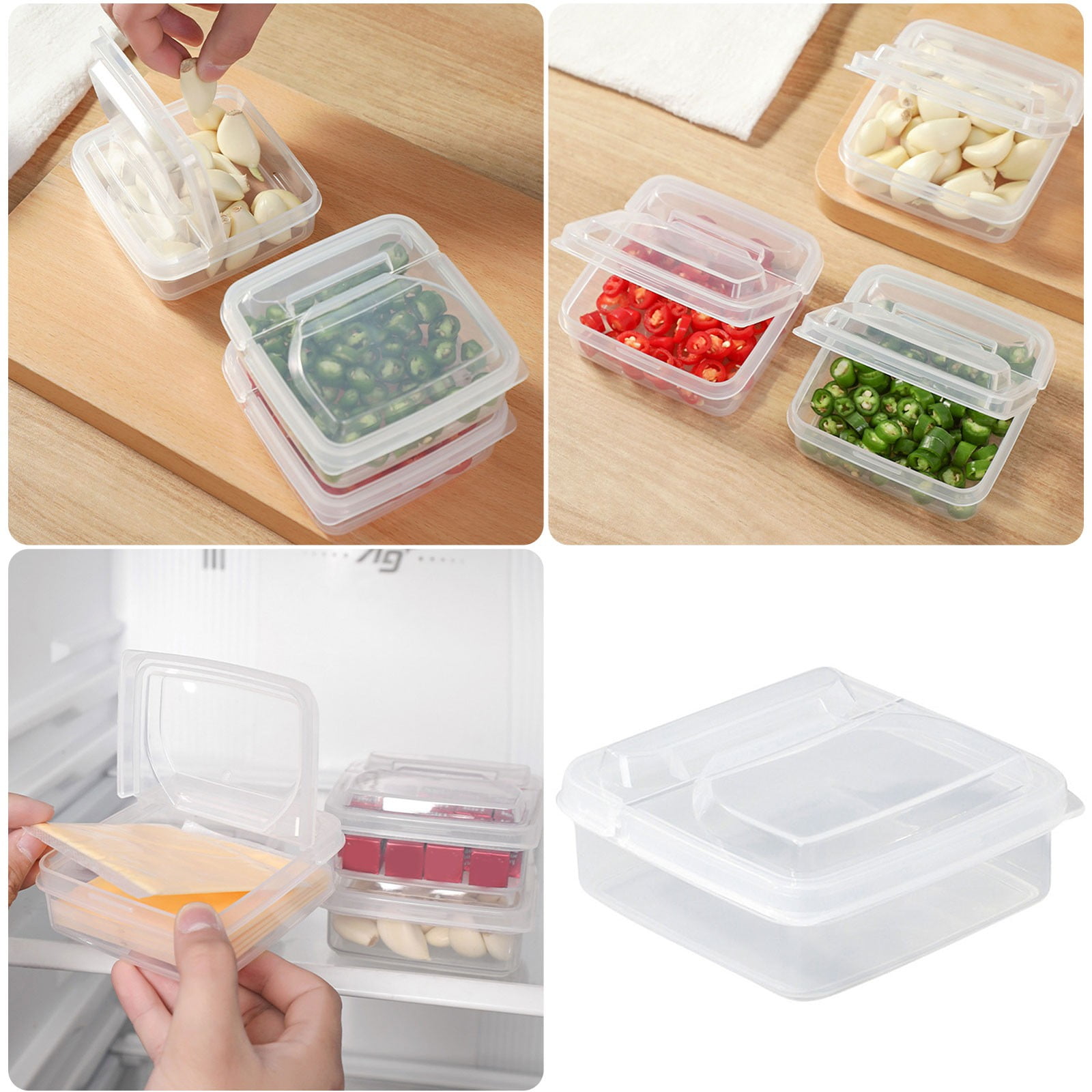 Cheese Dispensing Box Refrigerator Fruit Sealed Crisper Clamshell