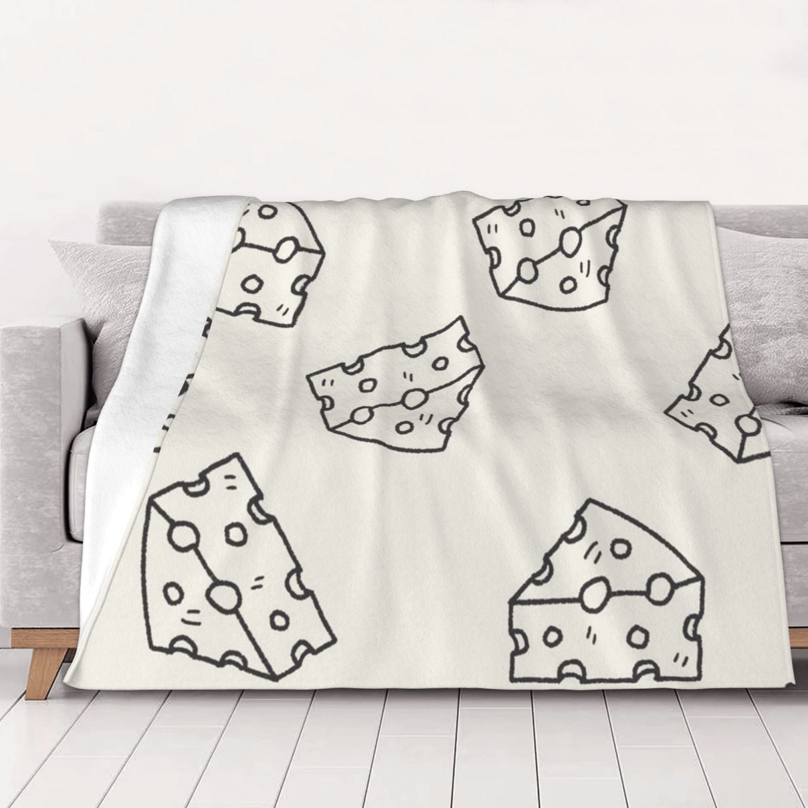 Cheese Doodle Pattern Warm Flannel Fleece Plush Blanket Soft Sofa Throw