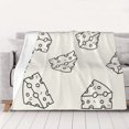 Cheese Doodle Pattern Warm Flannel Fleece Plush Blanket Soft Sofa Throw