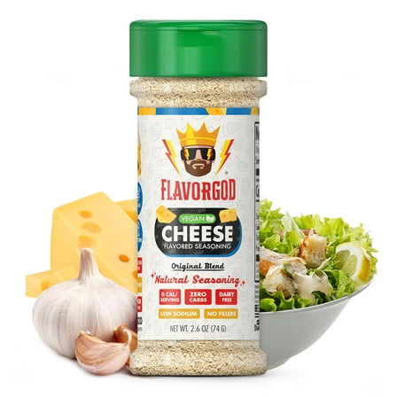 Cheese Flavored Seasoning Mix by FlavorGod - Premium All Natural & Healthy Spice Blend for Chicken, Vegetables, Salad, Pizza, Tacos, & Pasta - Kosher, Dairy-Free, Gluten-Free, Keto Friendly (2.6 oz)