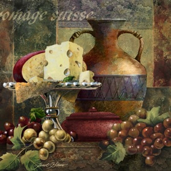 Cheese & Grapes II Canvas Art - Janet Stever (15 x 15)
