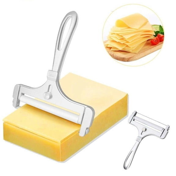 Cheese Grater Adjustable Thickness, QQZ Stainless Steel Wire Cutter Slicer, Effortless Cheese Chipper Peeler Kitchen Gadget for Shredding