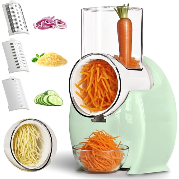 Cheese Grater for Block Cheese - 3 in 1 Rotary Cheese Grater Electric Rotary Grater Salad Shooter Electric Slicer for Cheeses, Fruits, Vegetables and Nuts