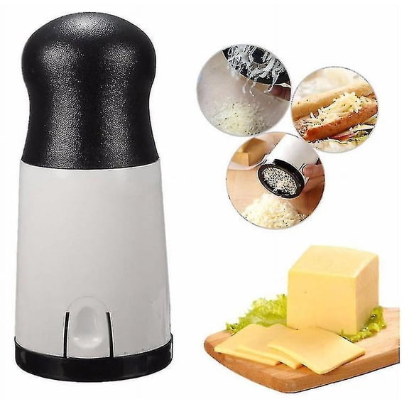 Cheese Grater Cheese Mill Grater Manually Adjustable Cheese Cutter(White+Black)(1pcs)